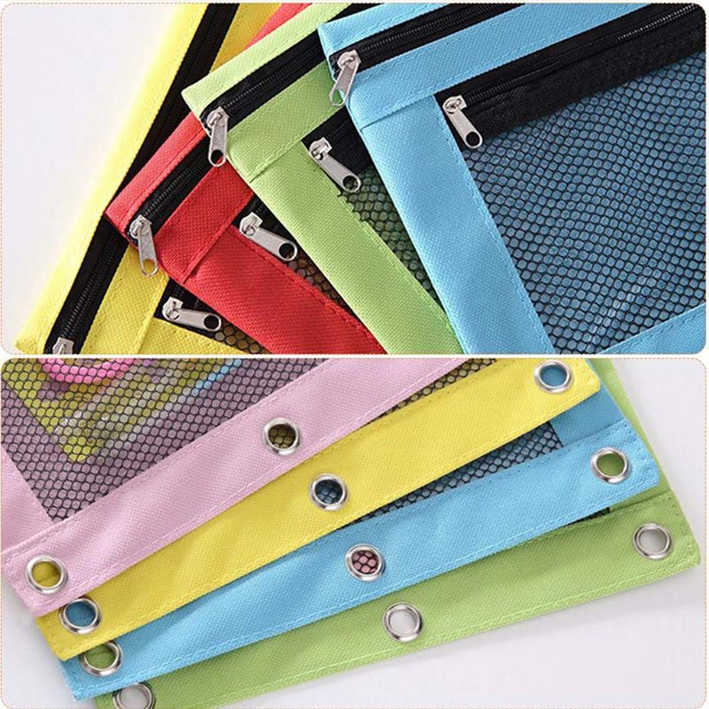 TOPWOOZU Pencil Pouch 3 Ring, Zipper Pencil Pouches Case Binder Cosmetic Bag 2 Pack - Image 4